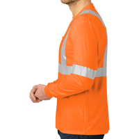 CornerStone Ansi 107 Class 2 Long Sleeve Safety T Shirt, Safety Orange / Reflective, Left Sleeve view