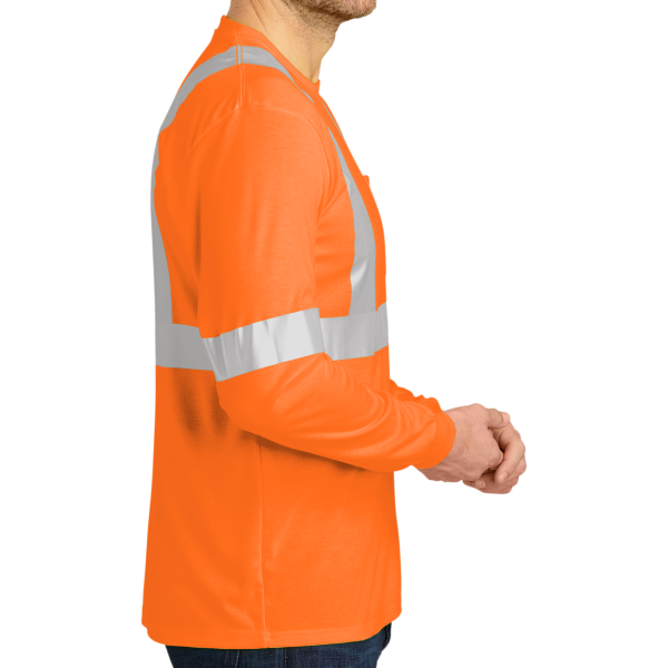 CornerStone Ansi 107 Class 2 Long Sleeve Safety T Shirt, Safety Orange / Reflective, Right Sleeve view