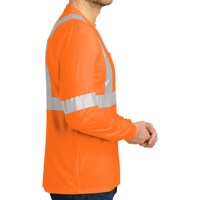 CornerStone Ansi 107 Class 2 Long Sleeve Safety T Shirt, Safety Orange / Reflective, Right Sleeve view
