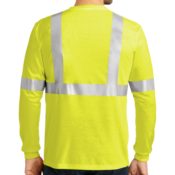 CornerStone Ansi 107 Class 2 Long Sleeve Safety T Shirt, Safety Yellow / Reflective, Back view