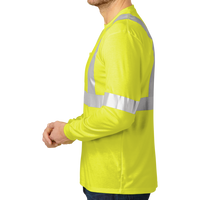CornerStone Ansi 107 Class 2 Long Sleeve Safety T Shirt, Safety Yellow / Reflective, Left Sleeve view