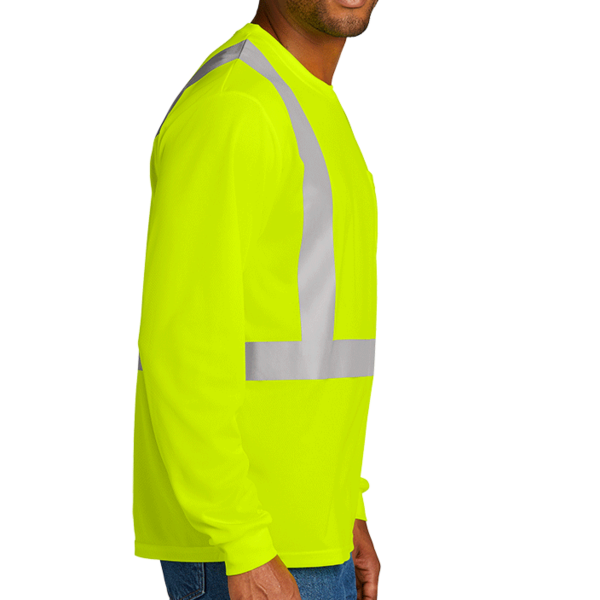 CornerStone Ansi 107 Class 2 Mesh Long Sleeve Tee, Safety Yellow, Right Sleeve view