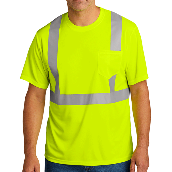 CornerStone Ansi 107 Class 2 Mesh Tee, Safety Yellow, Front view