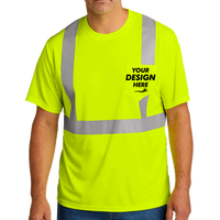 CornerStone Ansi 107 Class 2 Mesh Tee, Safety Yellow, Front view, Mockup