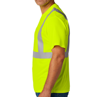 CornerStone Ansi 107 Class 2 Mesh Tee, Safety Yellow, Left Sleeve view