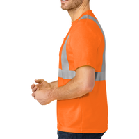 CornerStone Ansi 107 Class 2 Safety T Shirt, Safety Orange / Reflective, Left Side view
