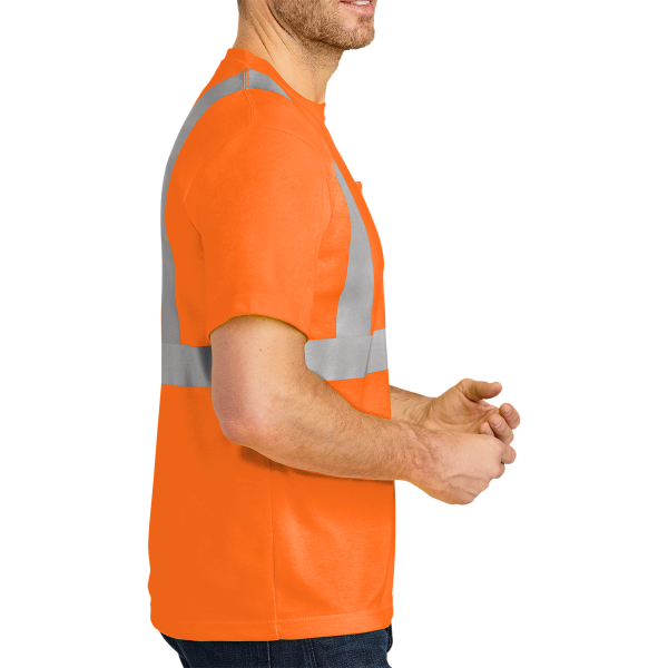 CornerStone Ansi 107 Class 2 Safety T Shirt, Safety Orange / Reflective, Right Side view