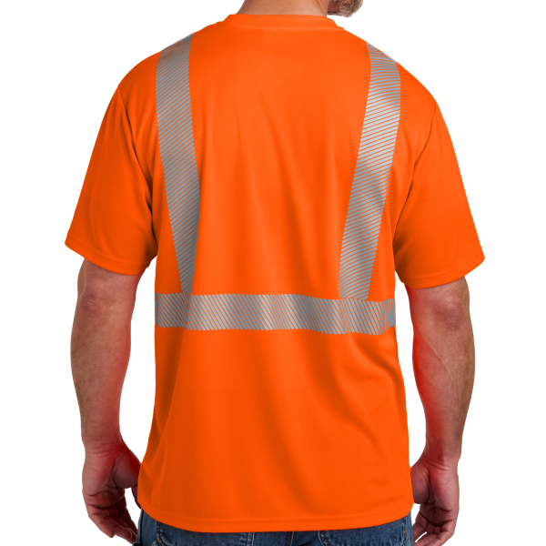 CornerStone Ansi 107 Class 2 Segmented Tape Tee, Safety Orange, Back view