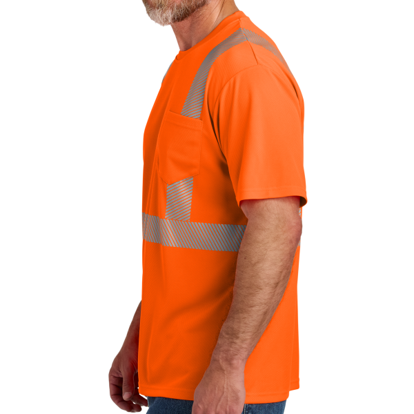 CornerStone Ansi 107 Class 2 Segmented Tape Tee, Safety Orange, Left Sleeve view