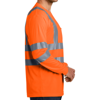 CornerStone Ansi 107 Class 3 Long Sleeve Snag Resistant Reflective T Shirt, Safety Orange, Right Sleeve view