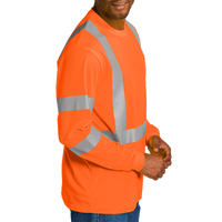 CornerStone Ansi 107 Class 3 Mesh Long Sleeve Tee, Safety Orange, Right Sleeve view