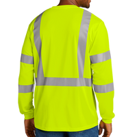 CornerStone Ansi 107 Class 3 Mesh Long Sleeve Tee, Safety Yellow, Back view