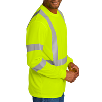 CornerStone Ansi 107 Class 3 Mesh Long Sleeve Tee, Safety Yellow, Right Sleeve view