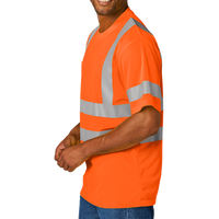 CornerStone Ansi 107 Class 3 Mesh Tee, Safety Orange, Left Sleeve view