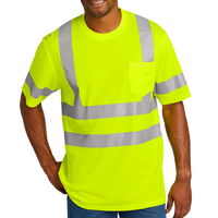 CornerStone Ansi 107 Class 3 Mesh Tee, Safety Yellow, Front view