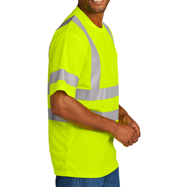CornerStone Ansi 107 Class 3 Mesh Tee, Safety Yellow, Right Sleeve view