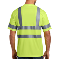 CornerStone Ansi 107 Class 3 Short Sleeve Snag Resistant Reflective T Shirt, Safety Yellow, Back view