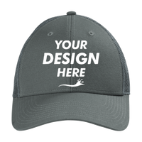 CornerStone Canvas Mesh Back Cap, Charcoal, Front view, Mockup