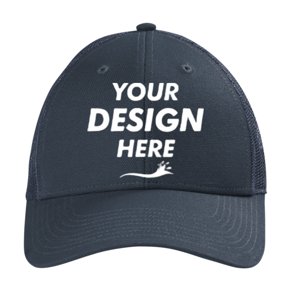 CornerStone Canvas Mesh Back Cap, Navy Blue, Front view, Mockup