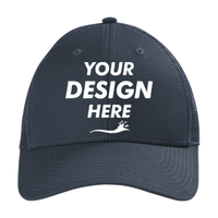 CornerStone Canvas Mesh Back Cap, Navy Blue, Front view, Mockup