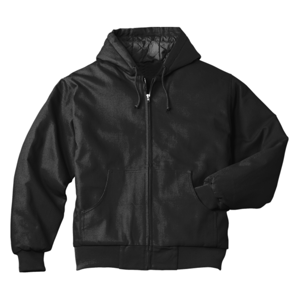 CornerStone Duck Cloth Hooded Work Jacket, Black, Front view