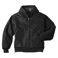 CornerStone Duck Cloth Hooded Work Jacket, Black, Front view