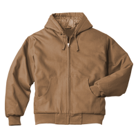 CornerStone Duck Cloth Hooded Work Jacket, Duck Brown, Front view