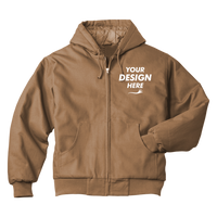 CornerStone Duck Cloth Hooded Work Jacket, Duck Brown, Front view, Mockup