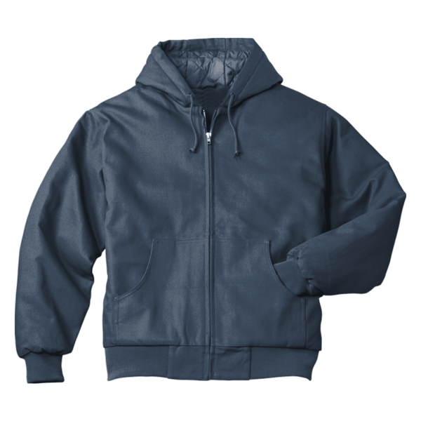 CornerStone Duck Cloth Hooded Work Jacket, Navy, Front view