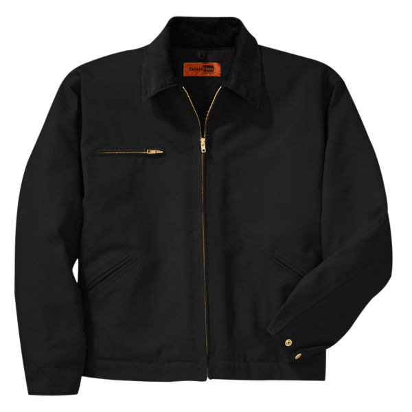 CornerStone Duck Cloth Work Jacket, Black / Black, Front view
