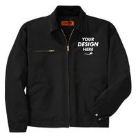 CornerStone Duck Cloth Work Jacket, Black / Black, Front view, Mockup