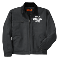 CornerStone Duck Cloth Work Jacket, Charcoal / Charcoal, Front view, Mockup
