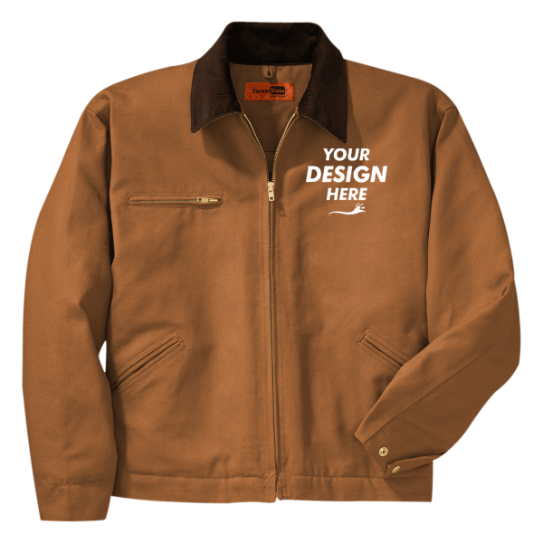 CornerStone Duck Cloth Work Jacket, Duck Brown / Duck Brown, Front view, Mockup
