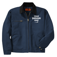 CornerStone Duck Cloth Work Jacket, Navy / Black, Front view, Mockup