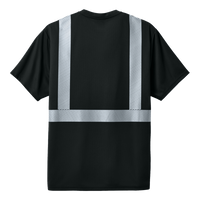 CornerStone Enhanced Visibility Segmented Tape Tee, Black, Back view