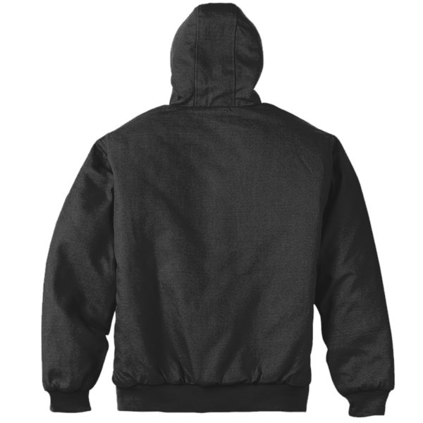 CornerStone Heavyweight Full Zip Hooded Sweatshirt with Thermal Lining, Black, Back view