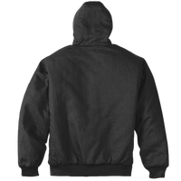 CornerStone Heavyweight Full Zip Hooded Sweatshirt with Thermal Lining, Black, Back view
