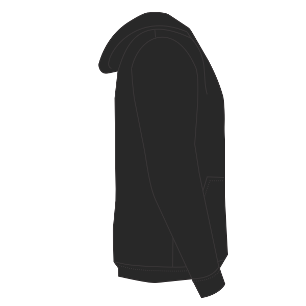 CornerStone Heavyweight Full Zip Hooded Sweatshirt with Thermal Lining, Black, Right Sleeve (Long) view