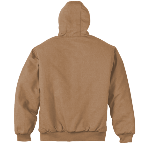 CornerStone Heavyweight Full Zip Hooded Sweatshirt with Thermal Lining, Duck Brown, Back view