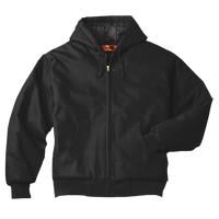 CornerStone Tall Duck Cloth Hooded Work Jacket, Black, Front view
