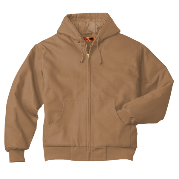 CornerStone Tall Duck Cloth Hooded Work Jacket, Duck Brown, Front view