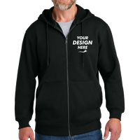 CornerStone Tough Fleece Full Zip Hoodie, Black, Front view, Mockup
