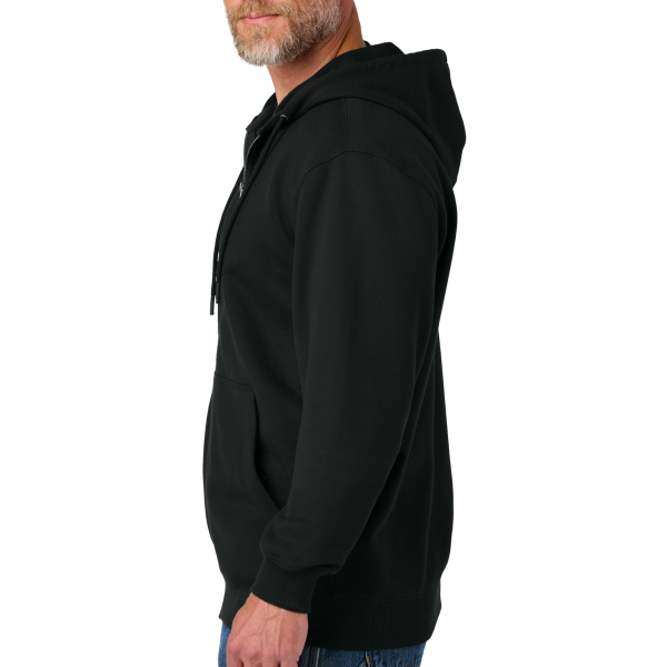 CornerStone Tough Fleece Full Zip Hoodie, Black, Left Sleeve view