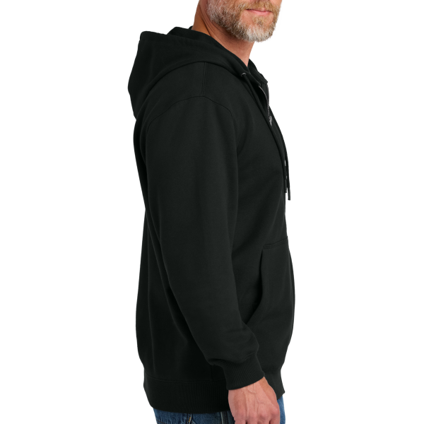 CornerStone Tough Fleece Full Zip Hoodie, Black, Right Sleeve view