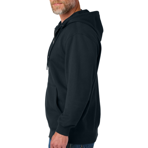 CornerStone Tough Fleece Full Zip Hoodie, Navy, Left Sleeve view