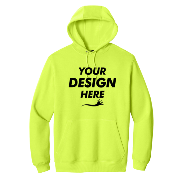 CornerStone Tough Fleece Pullover Hoodie, Bright Yellow, Front view, Mockup