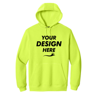 CornerStone Tough Fleece Pullover Hoodie, Bright Yellow, Front view, Mockup
