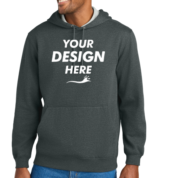 CornerStone Tough Fleece Pullover Hoodie, Charcoal Heather, Front view, Mockup
