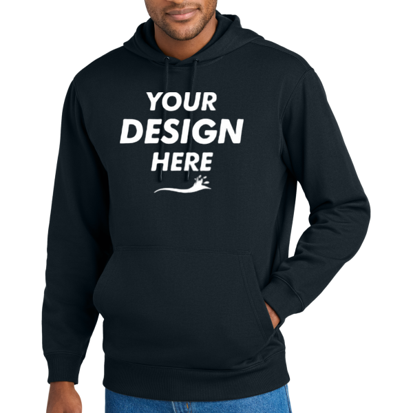 CornerStone Tough Fleece Pullover Hoodie, Navy, Front view, Mockup