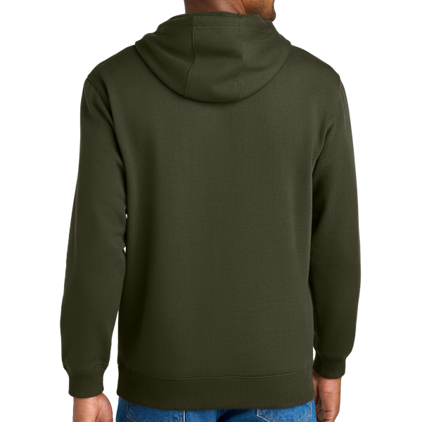 CornerStone Tough Fleece Pullover Hoodie, Tundra Green, Back view